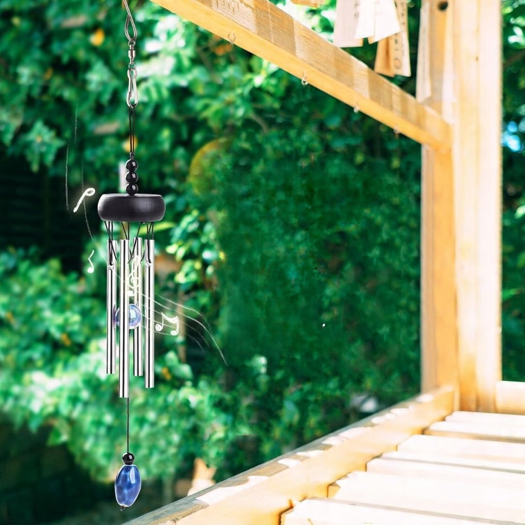 Mini Dzwonki Wietrzne 4 cale - Czarny, Dekoracja Ogrodowa, Prezent - obrazek 10