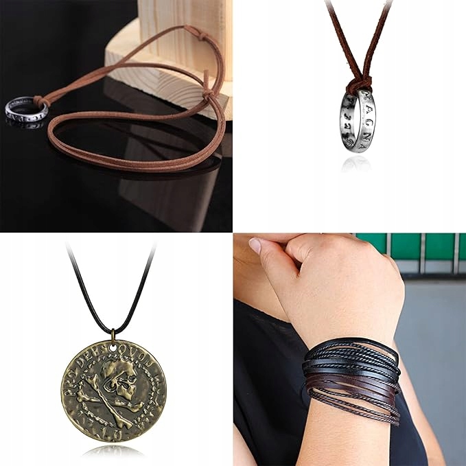 Zestaw 29 szt. biżuterii Drake naszyjnik, bransoletka, brelok styl hip-hop - obrazek 2