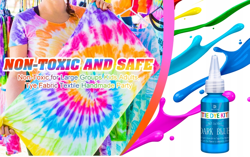 Kompletny Zestaw Farb Tekstylnych 40 Kolorów DIY Rękodzieło Ubrania 40x30ml - obrazek 8