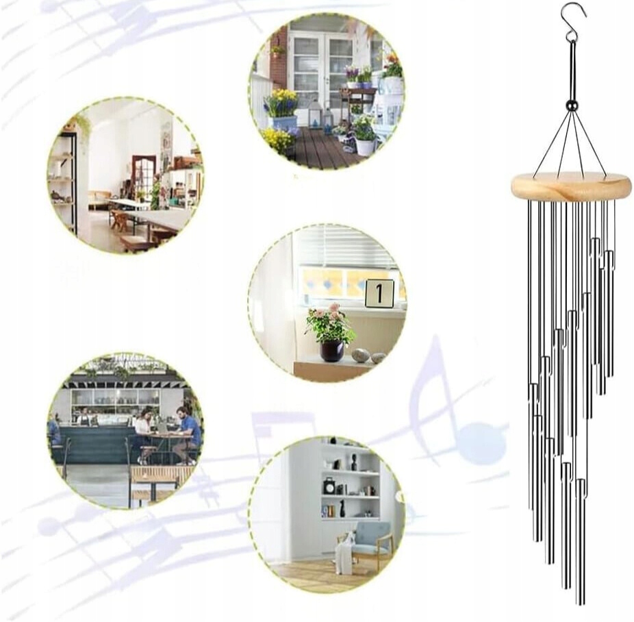 59 CM | DZWONKI WIETRZNE OGRODOWE Z METALOWYMI RURKAMI | DZWONEK WIETRZNY - obrazek 10