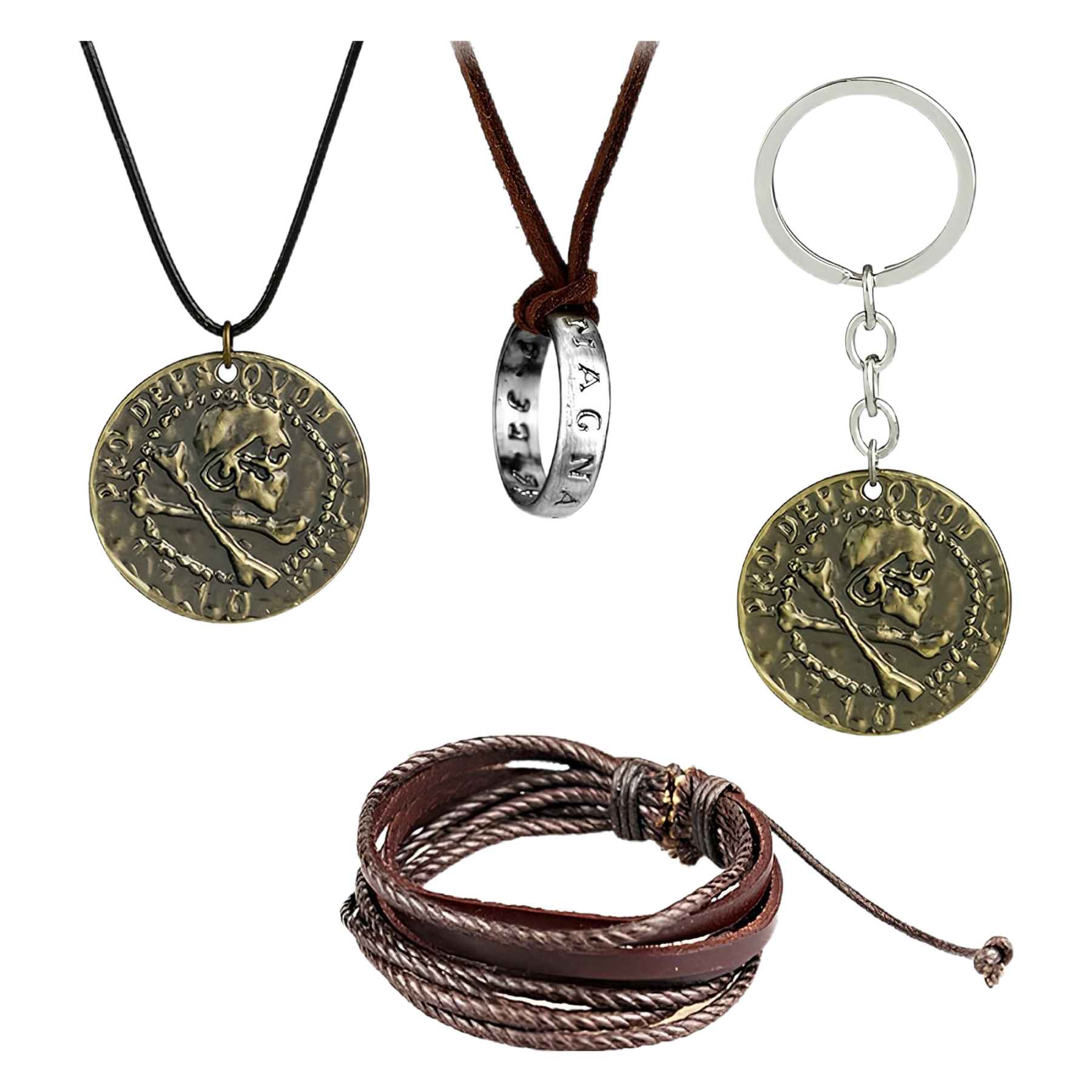 Zestaw 29 szt. biżuterii Drake naszyjnik, bransoletka, brelok styl hip-hop