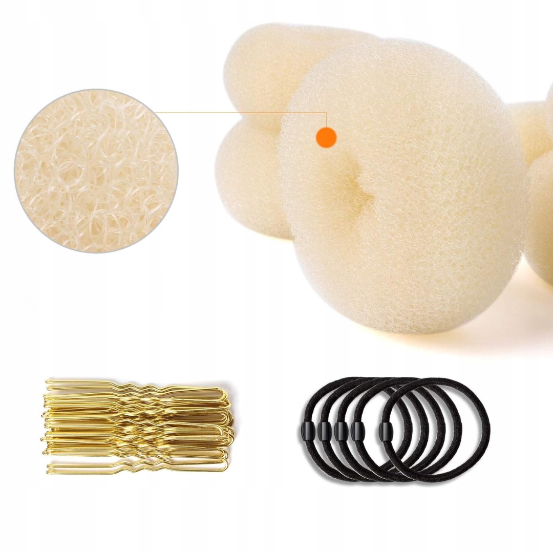 ZESTAW DO ROBIENIA KOKÓW | ELASTYCZNE GUMKI DO WŁOSÓW | SPINKI | 32 SZT - obrazek 3