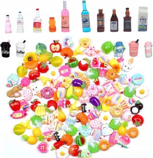 Miniatury spożywcze, napoje, żywica, dekoracje DIY 120 Sztuk