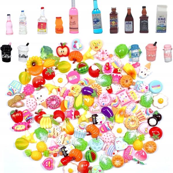 Miniatury spożywcze, napoje, żywica, dekoracje DIY 120 Sztuk