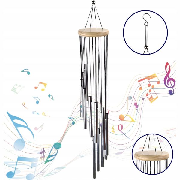 59 CM | DZWONKI WIETRZNE OGRODOWE Z METALOWYMI RURKAMI | DZWONEK WIETRZNY