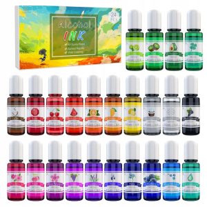 24 szt. BARWNIK DO ŻYWICY EPOKSYDOWEJ | BARWNIKI ALKOHOL | 24 x 10ml