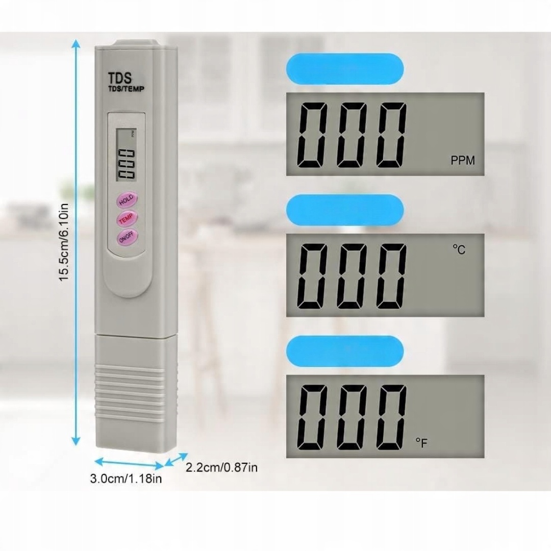 Tester jakości wody - miernik czystości wody PPM Tester wody TDS/Temp 2 w 1 - obrazek 2