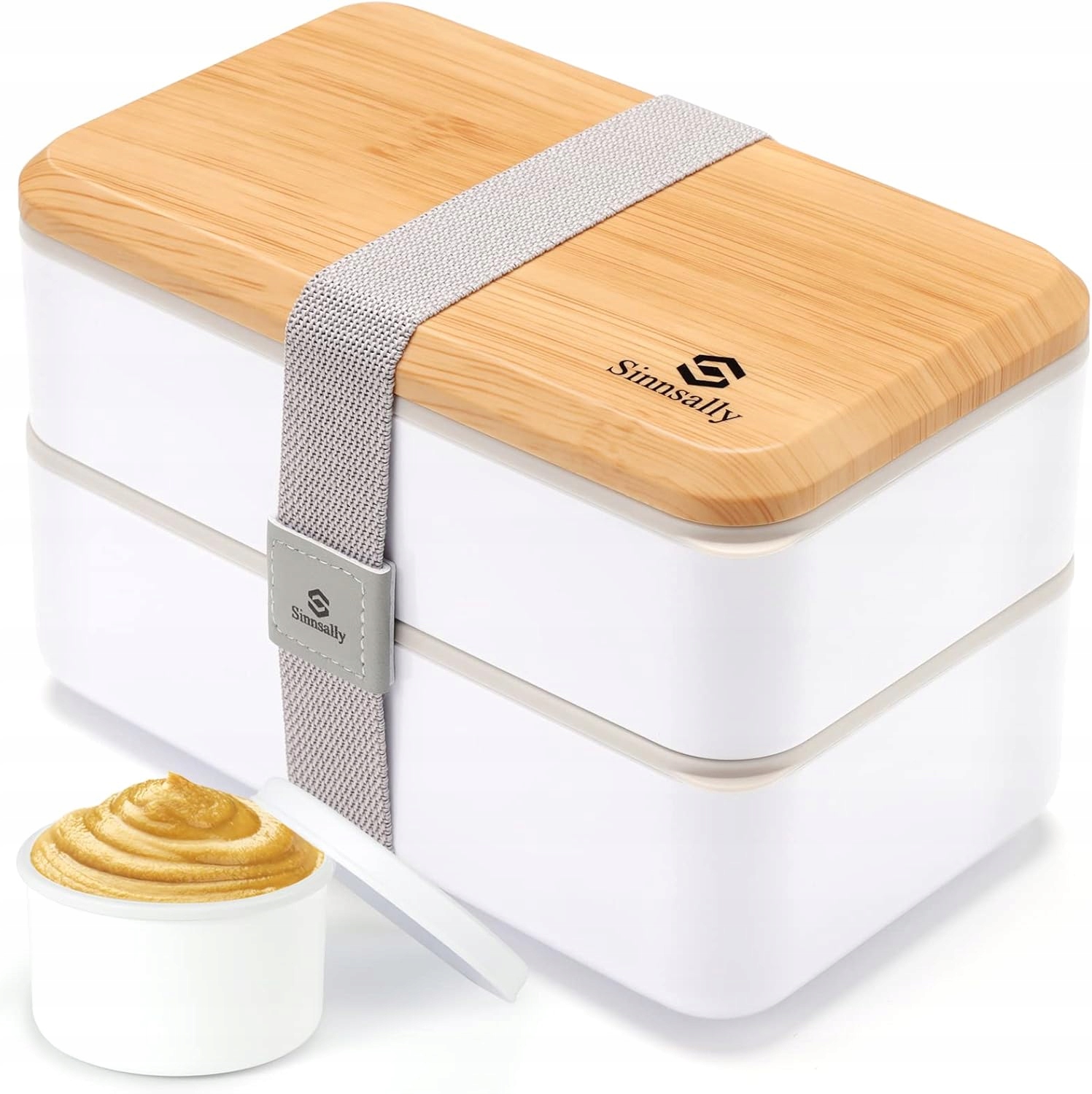 Sinnsally Lunch Bento Box 1400 ml - Szczelne Pudełko na Lunch białe