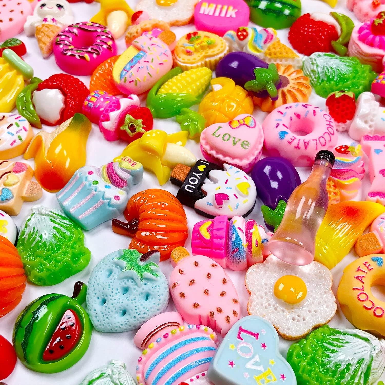 Miniatury spożywcze, napoje, żywica, dekoracje DIY 120 Sztuk - obrazek 5