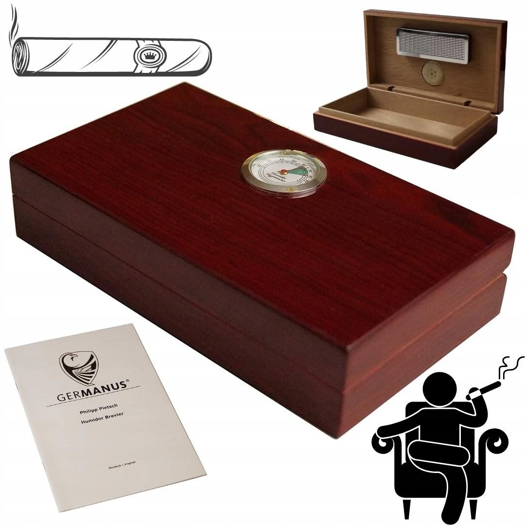 Pudełko na cygara | HIGROMETR | Nawilżacz| HUMIDOR - obrazek 7