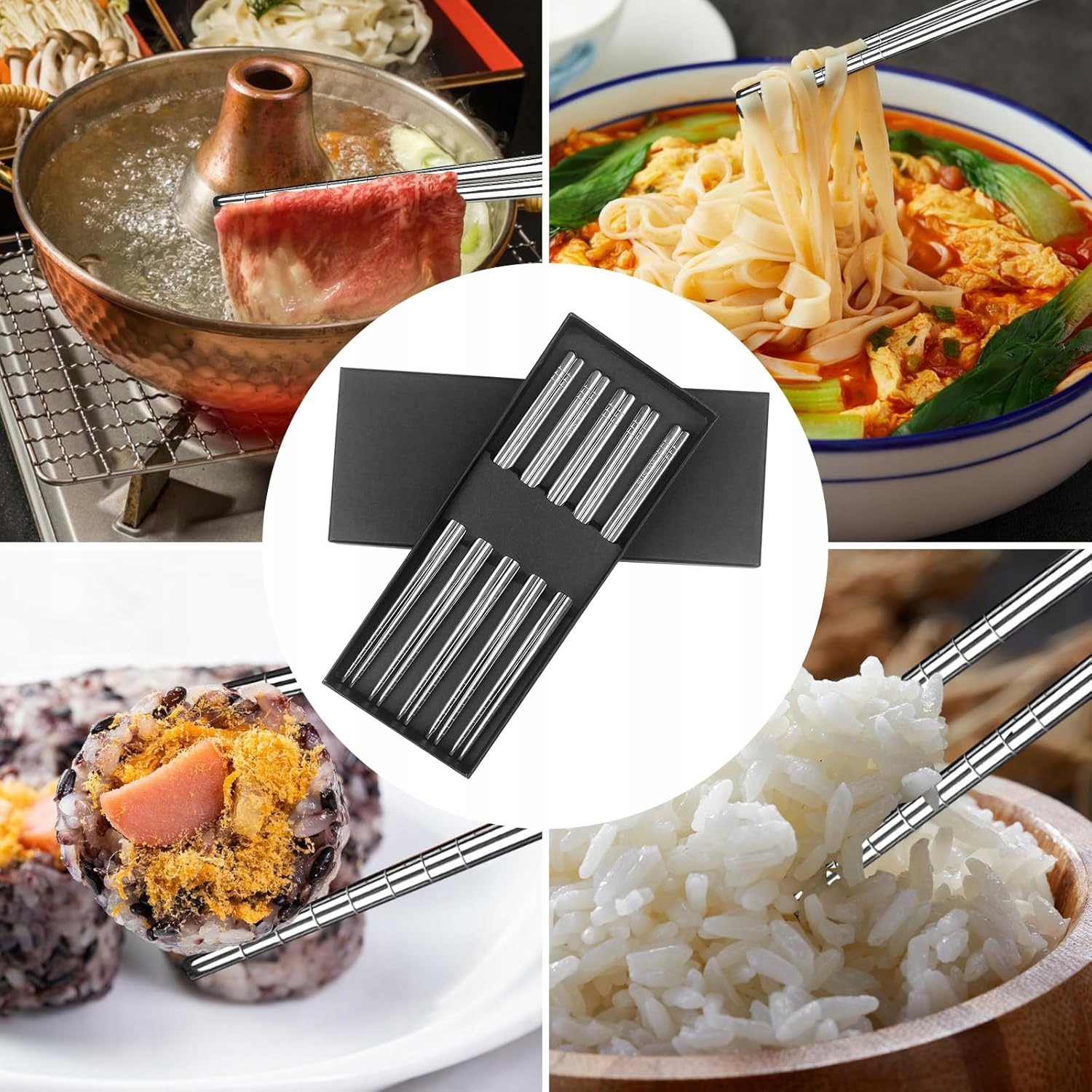 5 par Pałeczki ze stali nierdzewnej 304 szare, można myć w zmywarce - obrazek 4