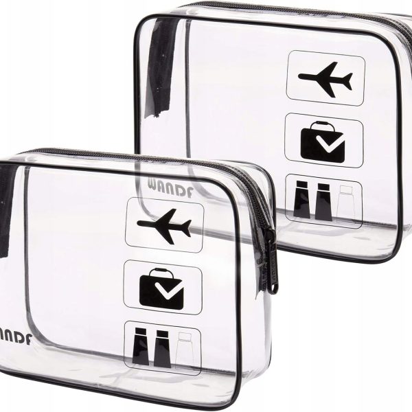 Przezroczysta Kosmetyczka Podróżna TSA 3-1-1 - Wodoodporna, Lekka 2 szt.