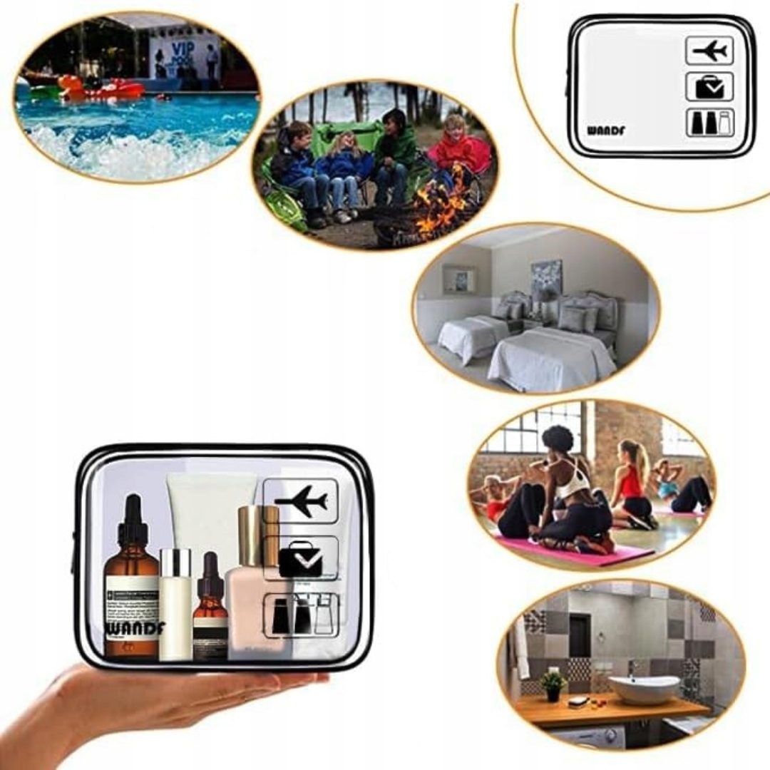 Przezroczysta Kosmetyczka Podróżna TSA 3-1-1 - Wodoodporna, Lekka 2 szt. - obrazek 10