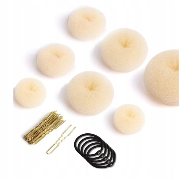 ZESTAW DO ROBIENIA KOKÓW | ELASTYCZNE GUMKI DO WŁOSÓW | SPINKI | 32 SZT