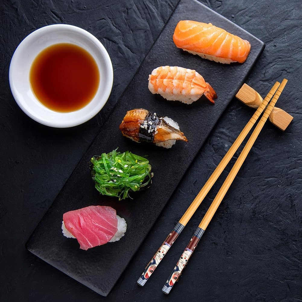 Japońskie Pałeczki Bambusowe - Zestaw 5 Par, Wielokrotnego Użytku - obrazek 11