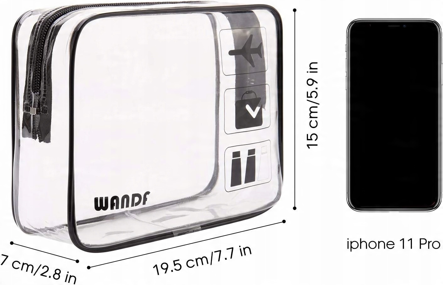 Przezroczysta Kosmetyczka Podróżna TSA 3-1-1 - Wodoodporna, Lekka 2 szt. - obrazek 7