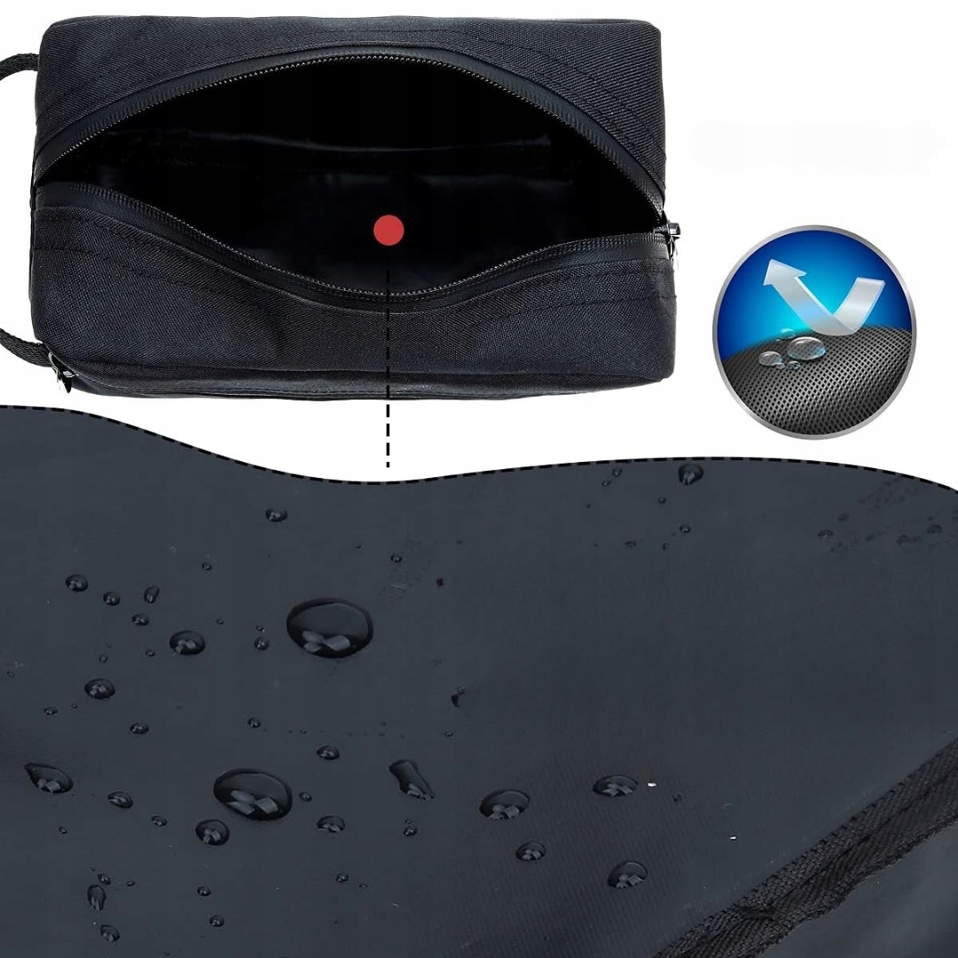 Podróżna Kosmetyczka - Wodoodporna, Pojemna i Stylowa Torba czarna - obrazek 5