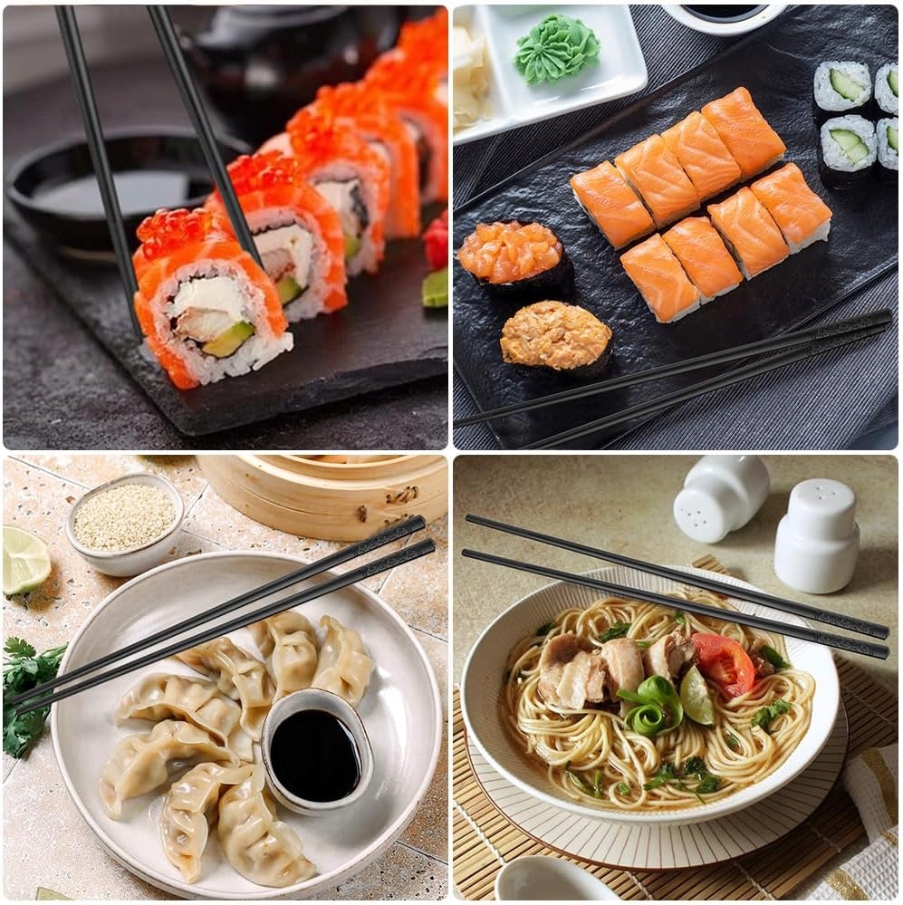 AMFUN - 5 par pałeczek z włókna szklanego z motywem sakury, antypoślizgowe - obrazek 9