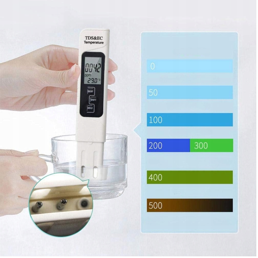 Tester jakości wody 3w1: TDS, przewodność, temperatura do domu i przemysłu - obrazek 7