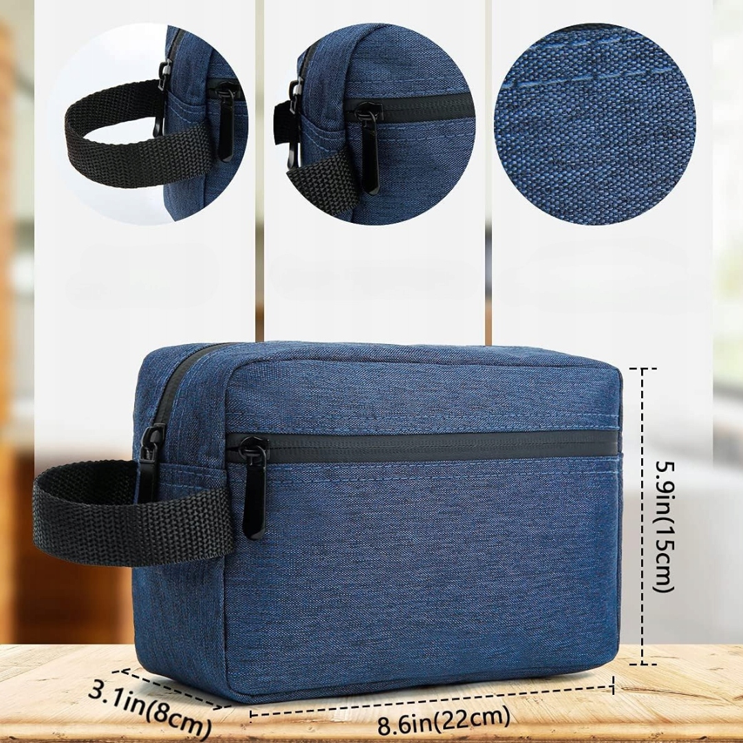 Podróżna Kosmetyczka - Wodoodporna, Pojemna i Stylowa Torba granatowa - obrazek 4