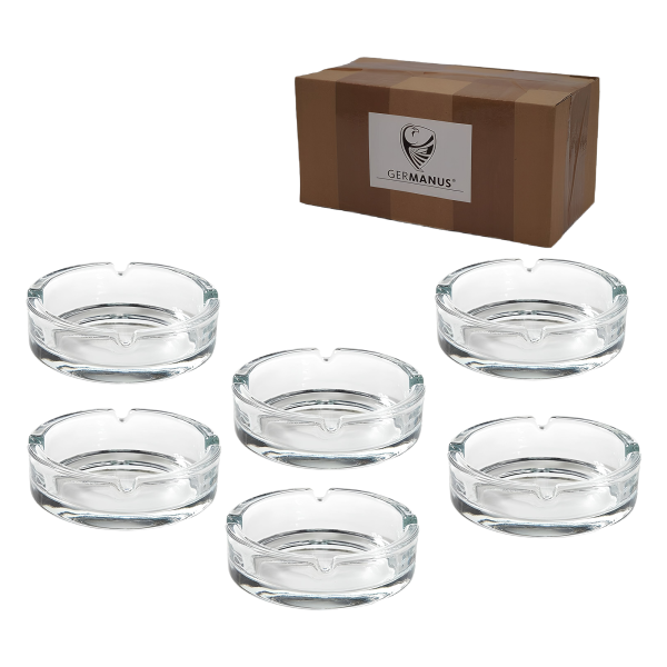 GERMANUS Szklana popielniczka, 6 sztuk