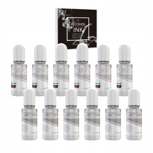 Zestaw Białego Tuszu Alkoholowego 120 ml - 2 Typy do Żywicy i Malarstwa