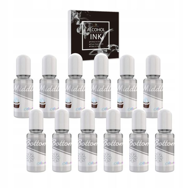 Zestaw Białego Tuszu Alkoholowego 120 ml - 2 Typy do Żywicy i Malarstwa