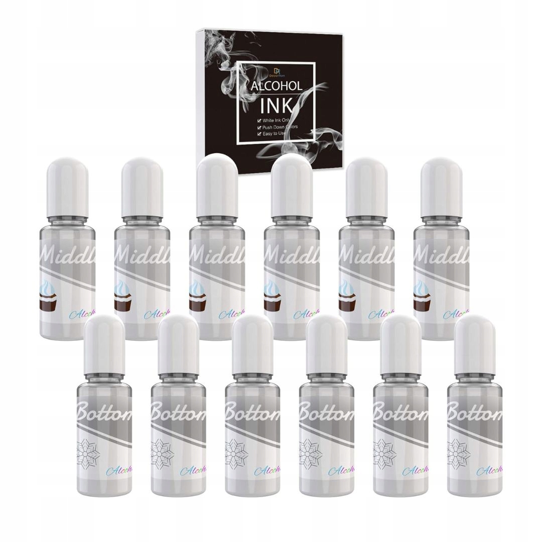 Zestaw Białego Tuszu Alkoholowego 120 ml - 2 Typy do Żywicy i Malarstwa