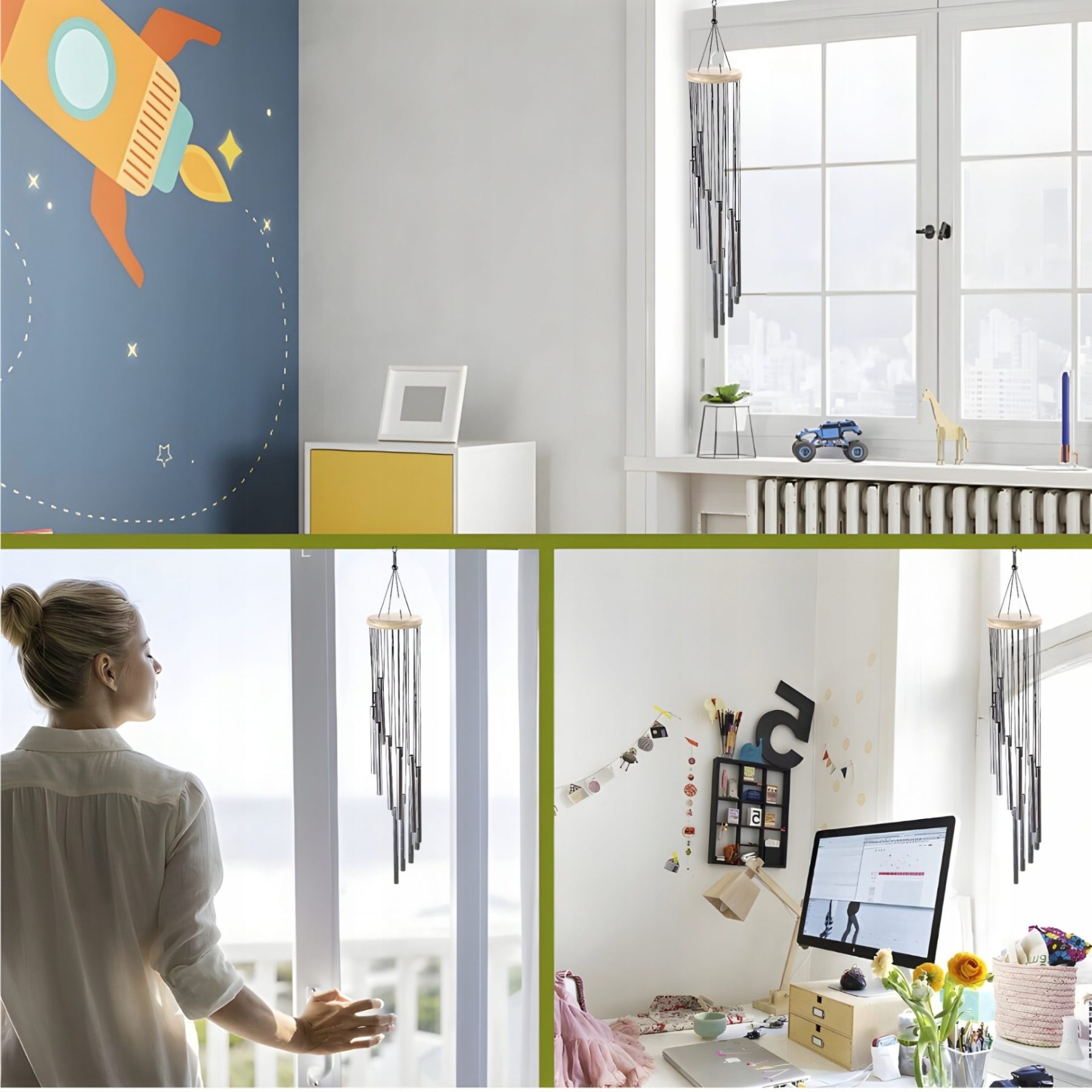 59 CM | DZWONKI WIETRZNE OGRODOWE Z METALOWYMI RURKAMI | DZWONEK WIETRZNY - obrazek 14