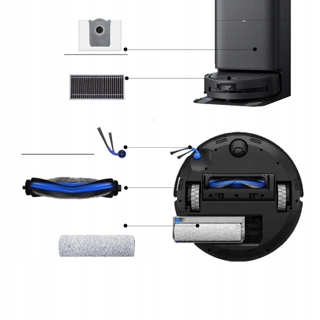 Zestaw akcesoriów do Ecovacs Deebot T80Omni szczotki worki filtry mop 15szt - obrazek 6