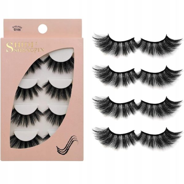 ZESTAW SZTUCZNE RZĘSY| NATURALNE WIELOKROTNEGO UŻYTKU| 4 SZT.