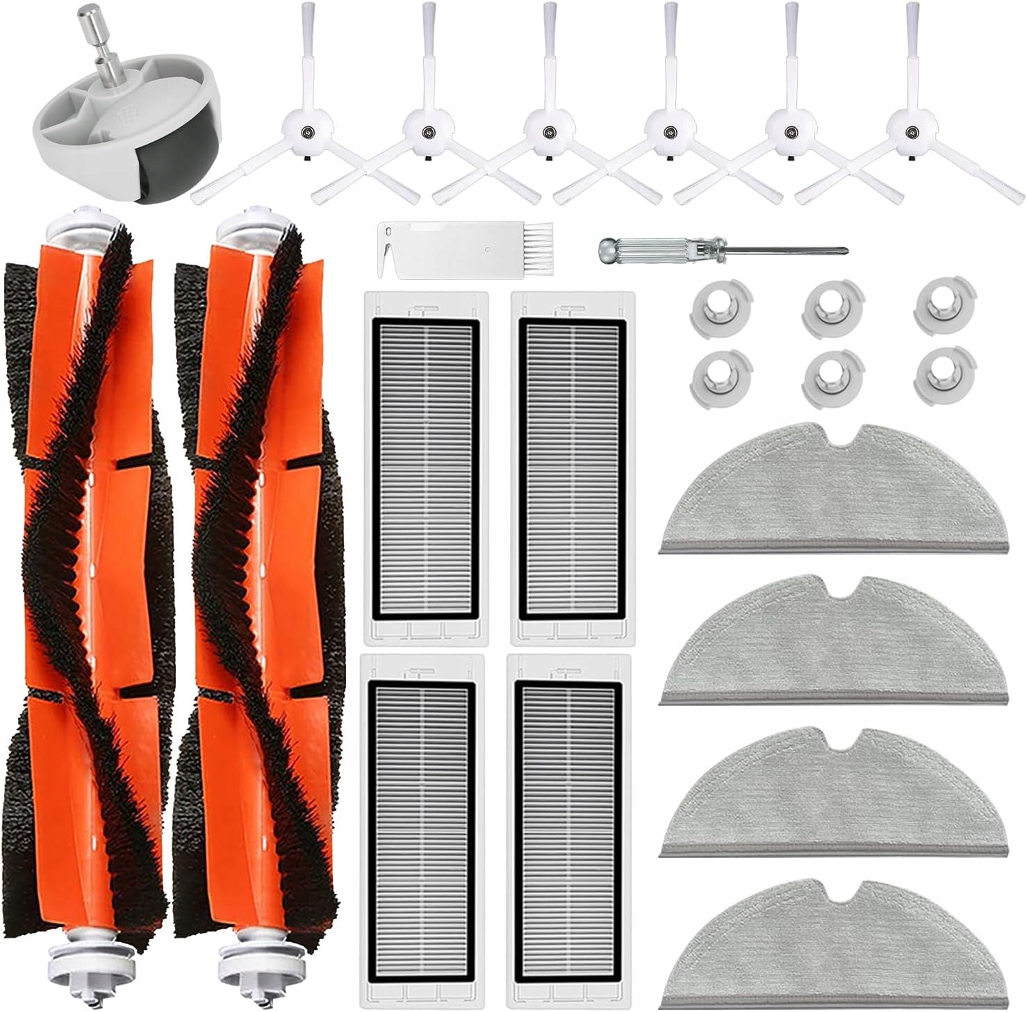 Zestaw akcesoriów Roborock S5/S6: 2 szczotki, 4 filtry, 4 mopy, 6 szczotek