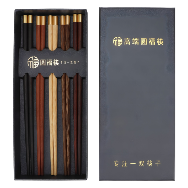 Zestaw 5 Par Japońskich Pałeczek Drewnianych Wielokrotnego Użytku, Lekkie