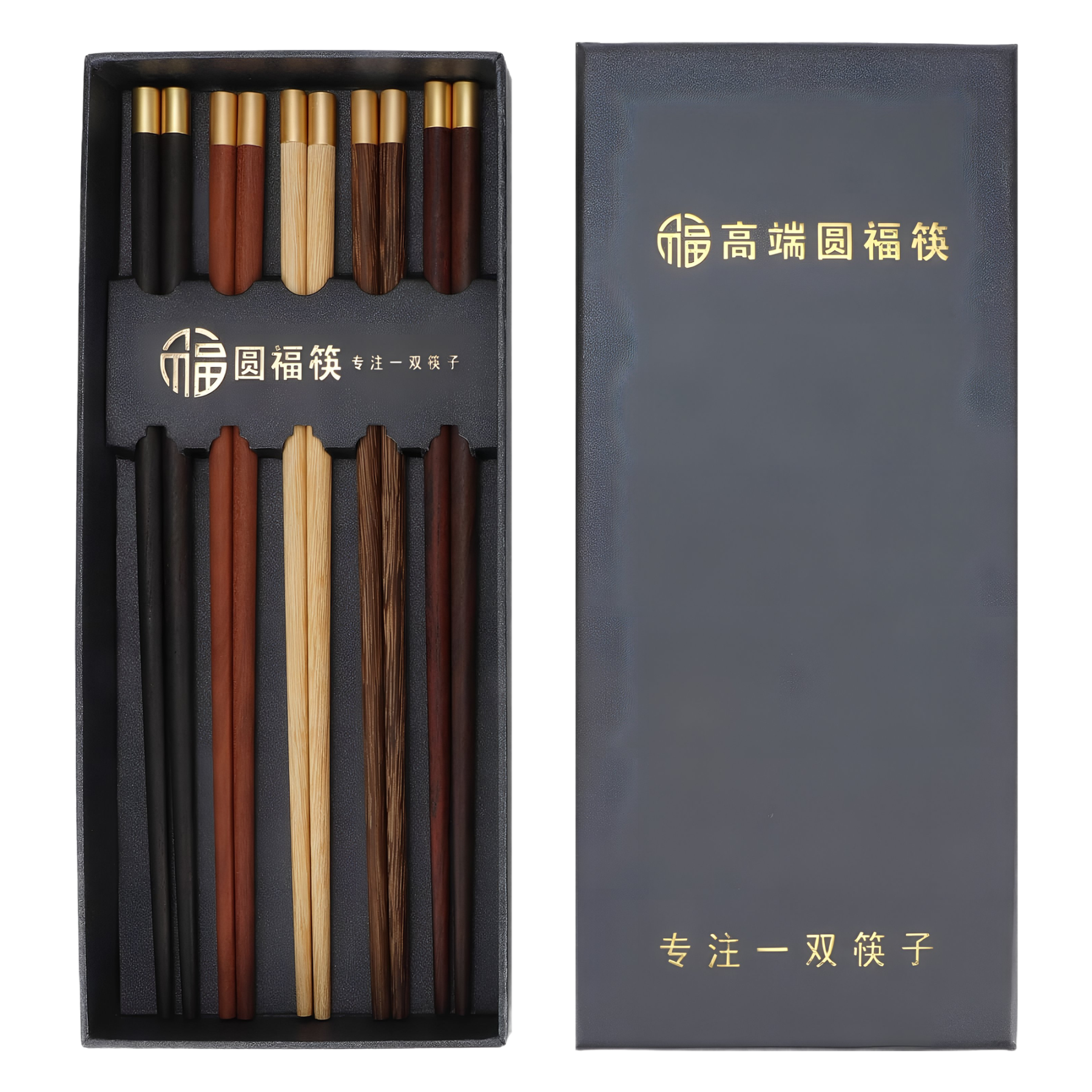 Zestaw 5 Par Japońskich Pałeczek Drewnianych Wielokrotnego Użytku, Lekkie