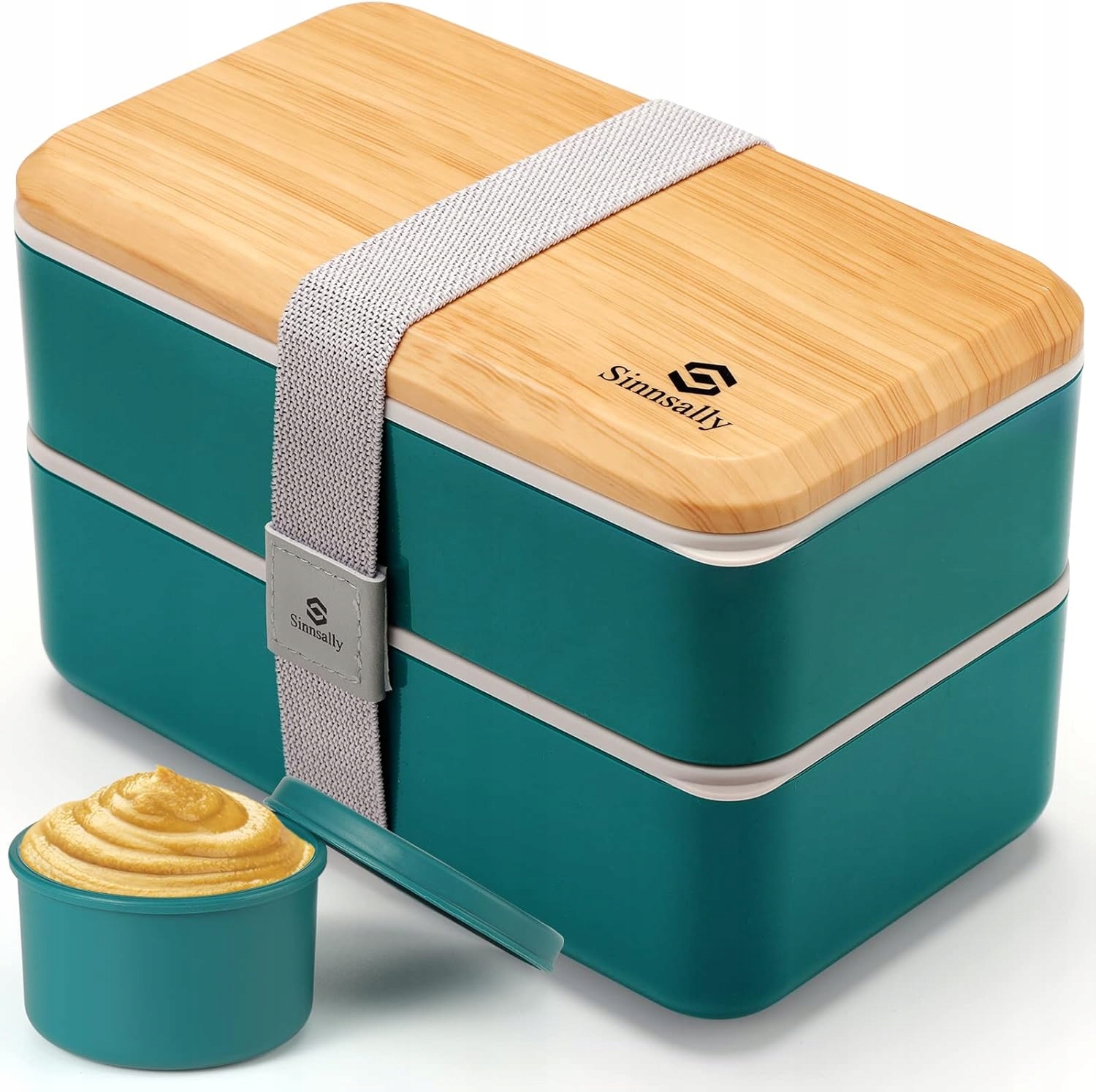 Sinnsally Lunch Bento Box 1400 ml - Szczelne Pudełko na Lunch zielone - obrazek 6