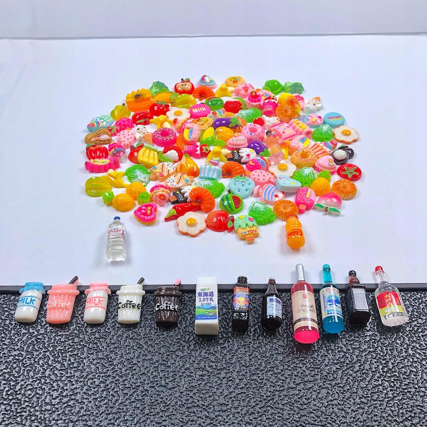 Miniatury spożywcze, napoje, żywica, dekoracje DIY 120 Sztuk - obrazek 2