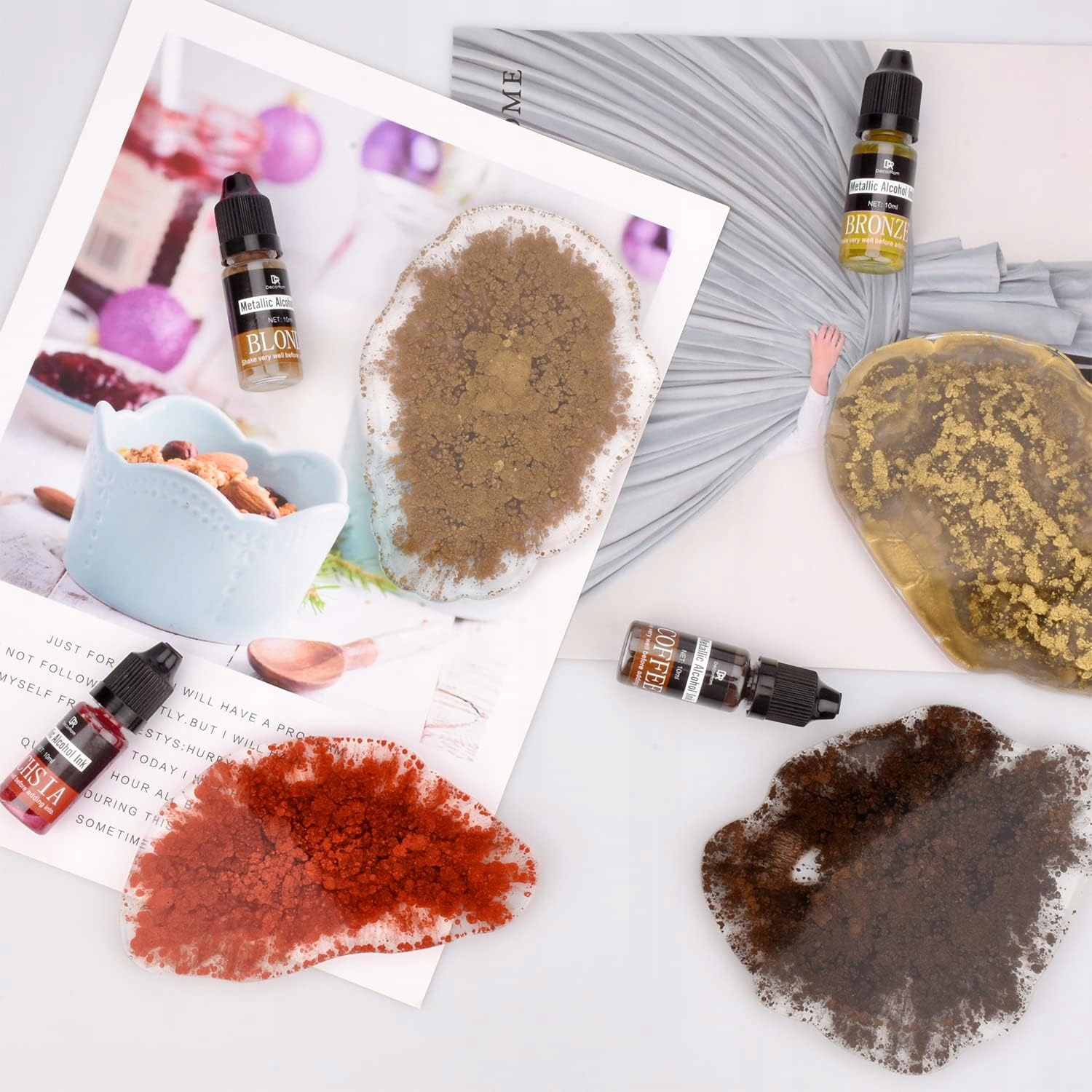 12 szt. METALICZNE DO ŻYWICY EPOKSYDOWEJ | BARWNIKI DO ŻYWIC UV | 12 x 10ml - obrazek 11