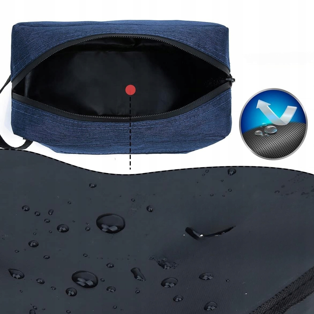 Podróżna Kosmetyczka - Wodoodporna, Pojemna i Stylowa Torba granatowa - obrazek 2