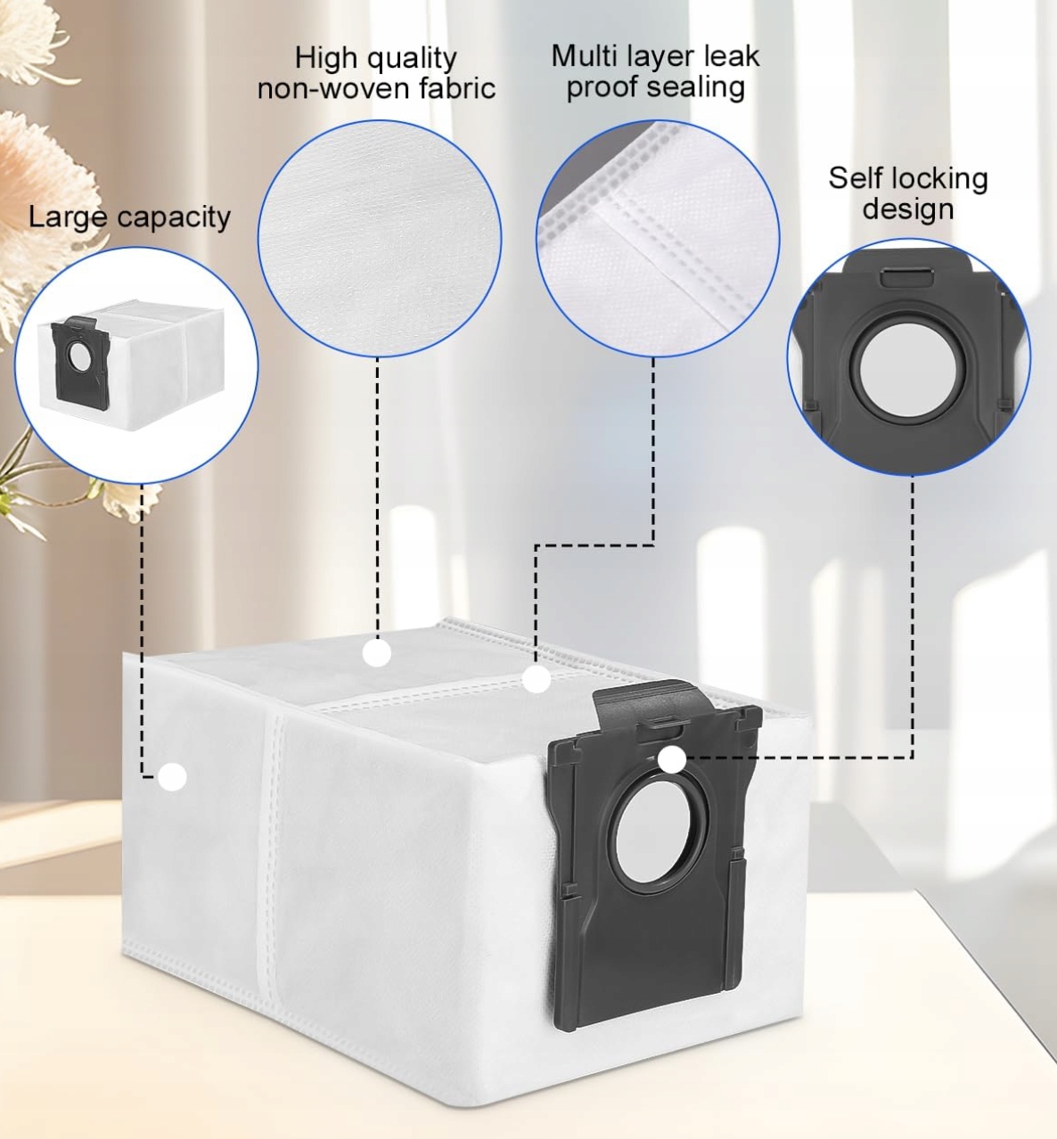 Zapasowe worki do odkurzacza Dreame X40/L10s/X30/S30/S10 12 sztuk - obrazek 4