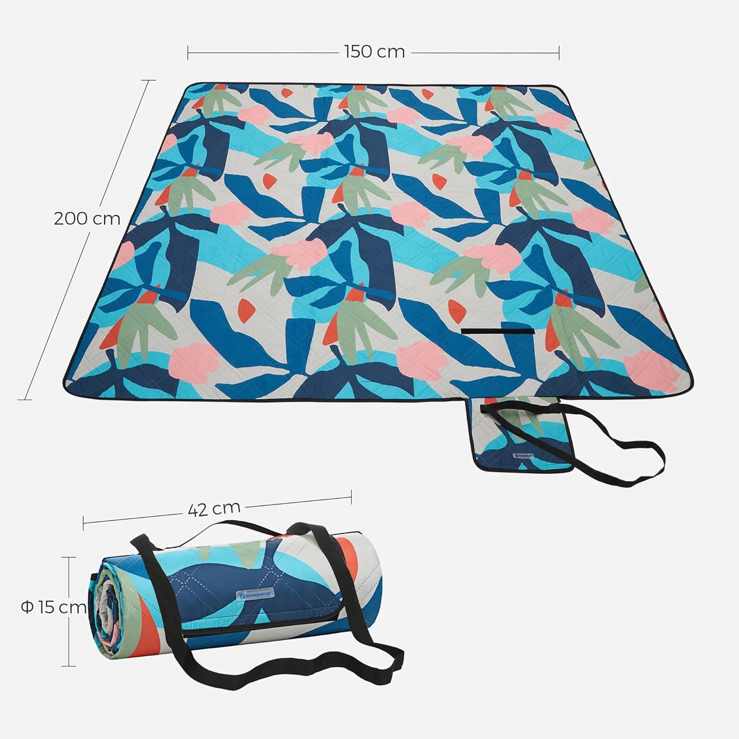 KOC PIKNIKOWY TERMICZNY DUŻY 200x150 cm WODOODPORNY MATA PLAŻOWA PARK GRILL - obrazek 5