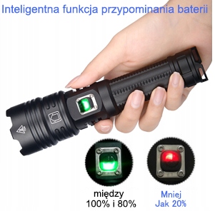 LATARKA LED + MOCNA WODOODPORNA SZPERACZ | USB AKMULATOR LAMPA PRO 1500 lm - obrazek 12