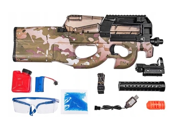 KARABIN PISTOLET P90 | NA KULKI DO AUTOMAT | KULKI + ŻELOWE CS | ZESTAW - obrazek 5