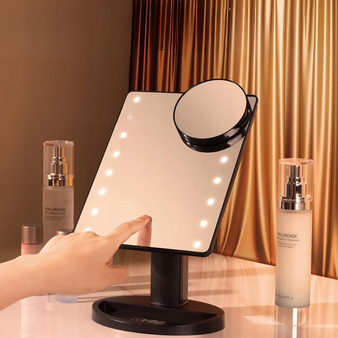 Lusterko Kosmetyczne LED z Powiększeniem 10x - Regulowane i Stylowe - obrazek 2