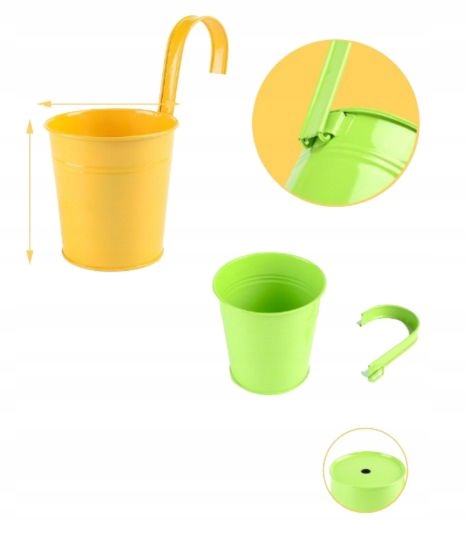 10 SZT. DONICZKA OGRODOWA BALKONOWA WKŁAD KOLOROWA Z HAKIEM WISZĄCE - obrazek 12