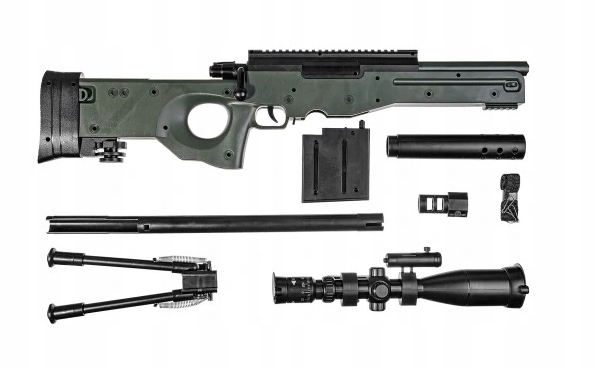 KARABIN PISTOLET SNAJPERSKI AWP NA KULKI + LASER LUNETA GUN - obrazek 8