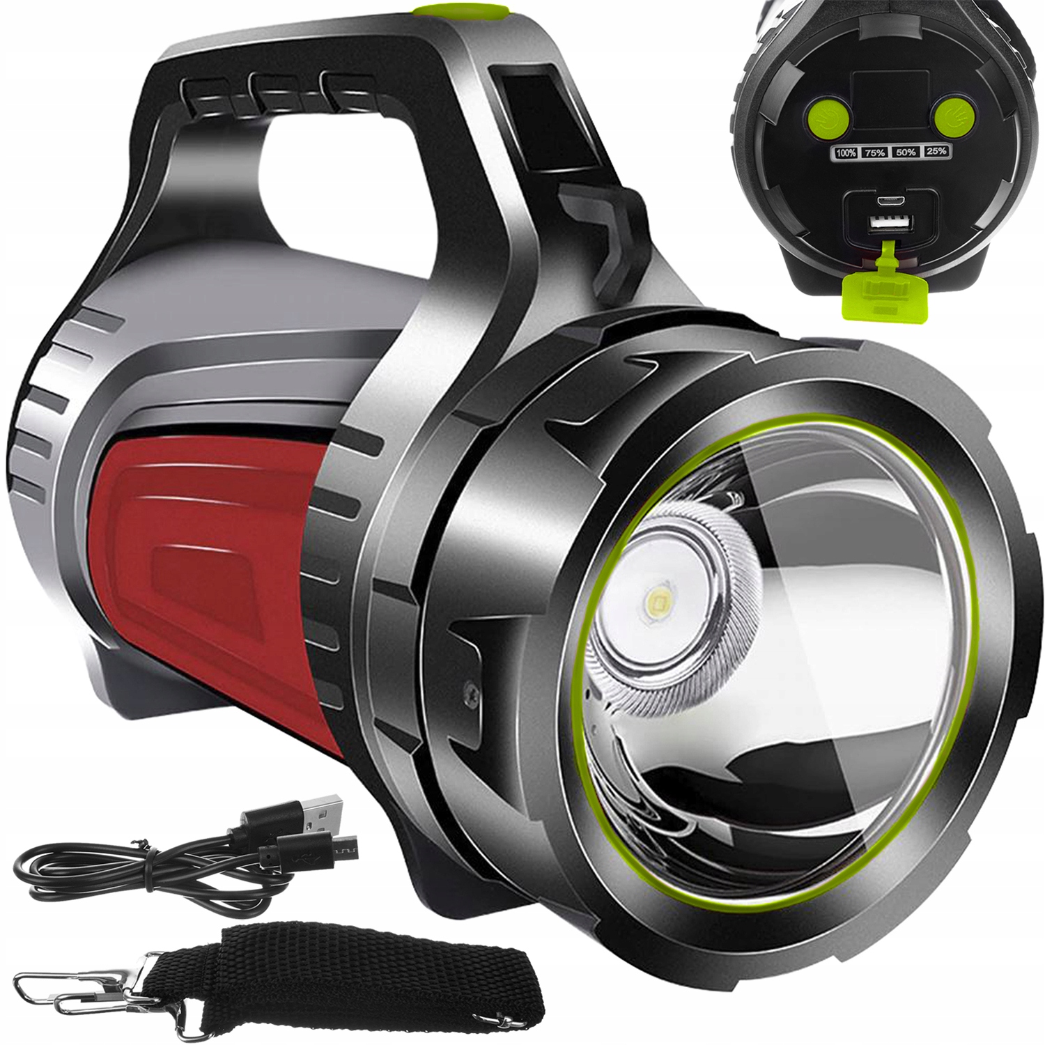 LATARKA LED + MOCNA WODOODPORNA SZPERACZ | USB AKMULATOR LAMPA PRO 1200 lm - obrazek 9