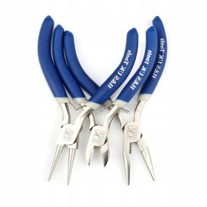 H&S Chromowane narzędzia do biżuterii - zestaw 3 szczypiec do rękodzieła