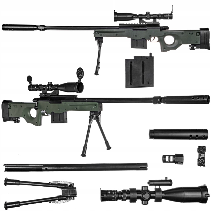 KARABIN PISTOLET SNAJPERSKI AWP NA KULKI + LASER LUNETA GUN - obrazek 2