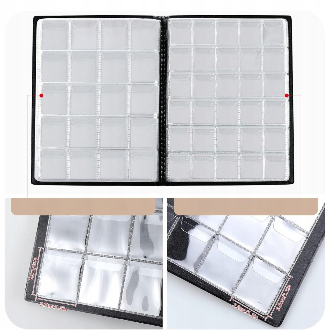 Homgaty Album na Monety, 250 Kieszeni, Wodoodporny, Brązowy, 10 Stron - obrazek 2