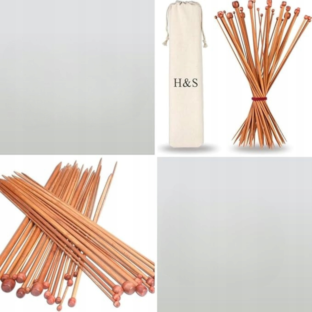 H&S Zestaw igieł bambusowych do robienia na drutach, 36 szt., dla każdego - obrazek 7